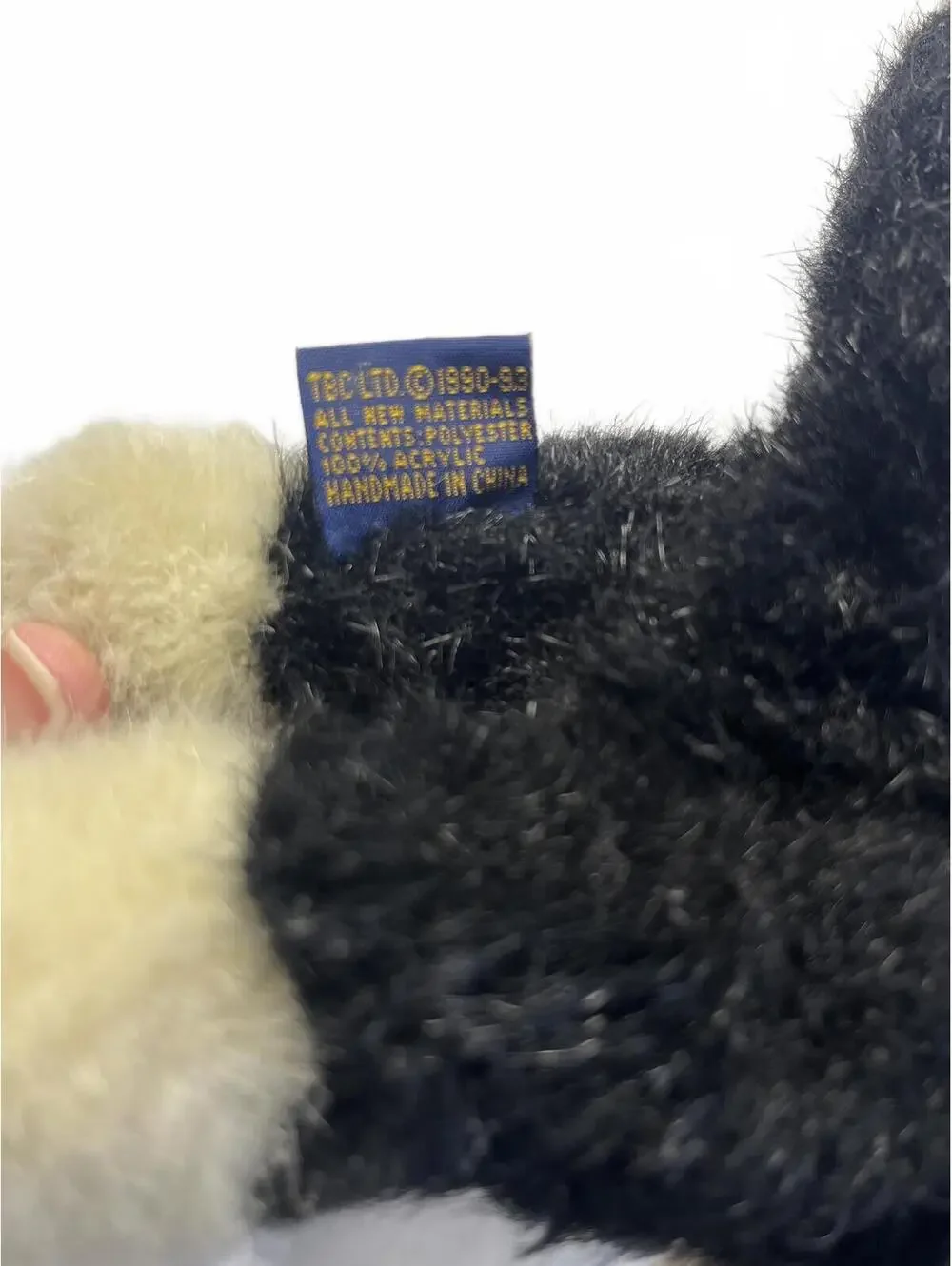 Boyds Bears Vintage Plush Cat 10 inch 1980-83 Black and Cream Stuffed Animal
